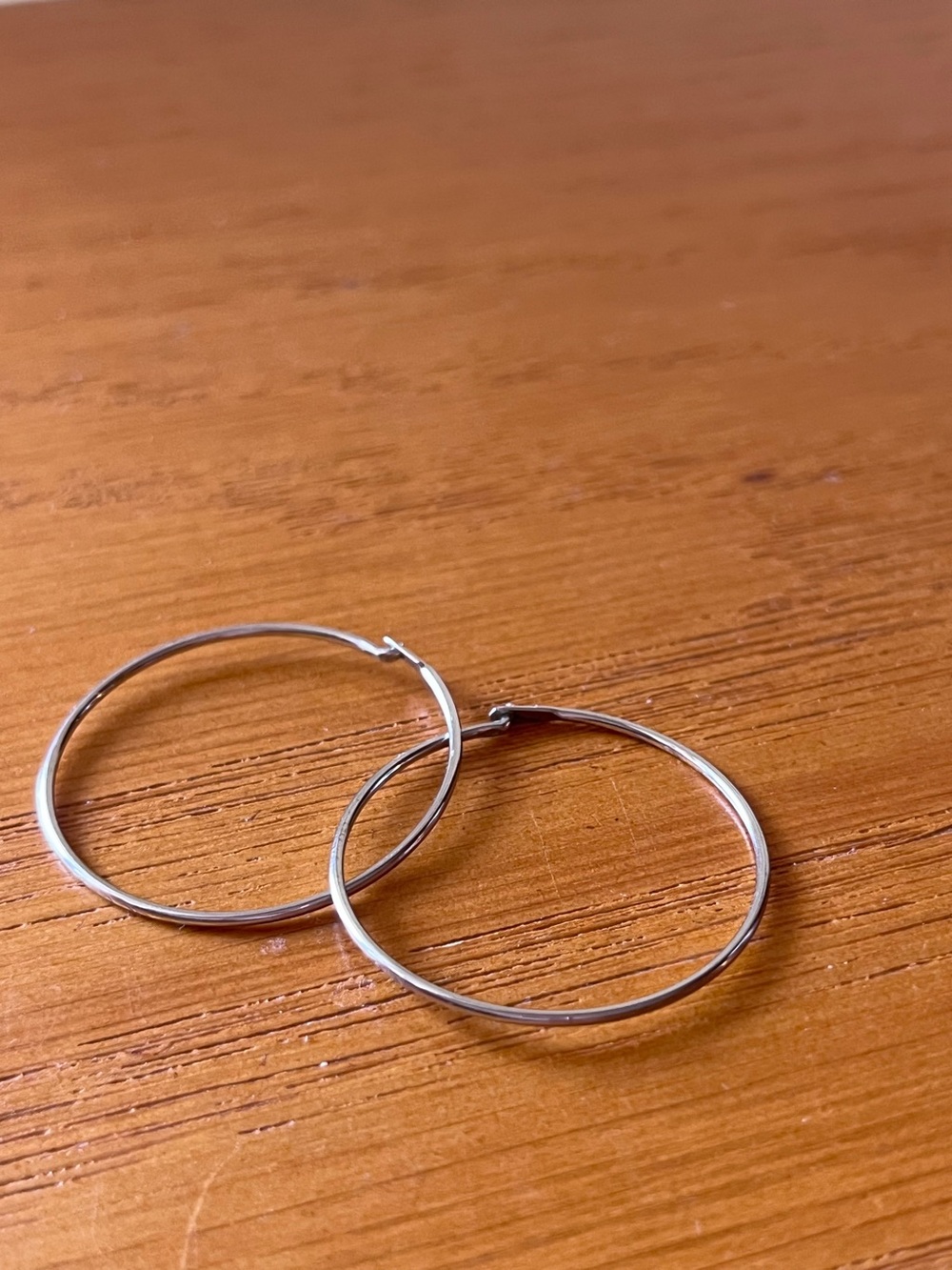 Silver Wire Hoops - Picture 6 of 6